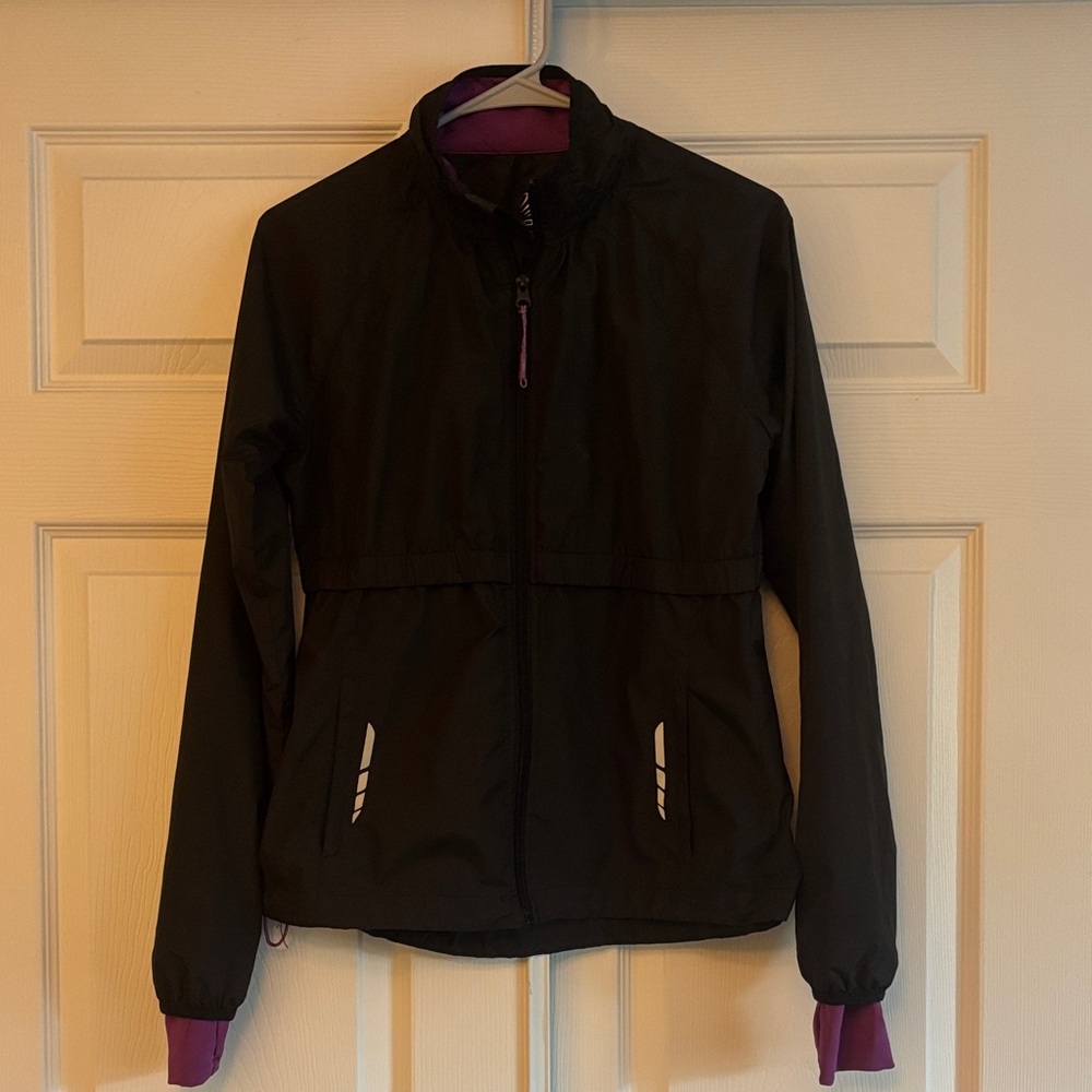 Women's Black Jacket with Purple Accents